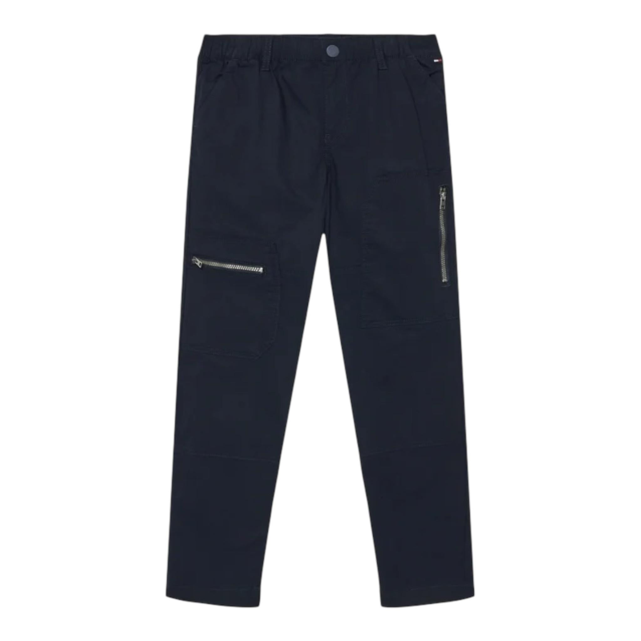 TOMMY HILFIGER pantalone tinta unita con cerniere Blu per Bambino KB0KB09122 BLU TOMMY HILFIGER 