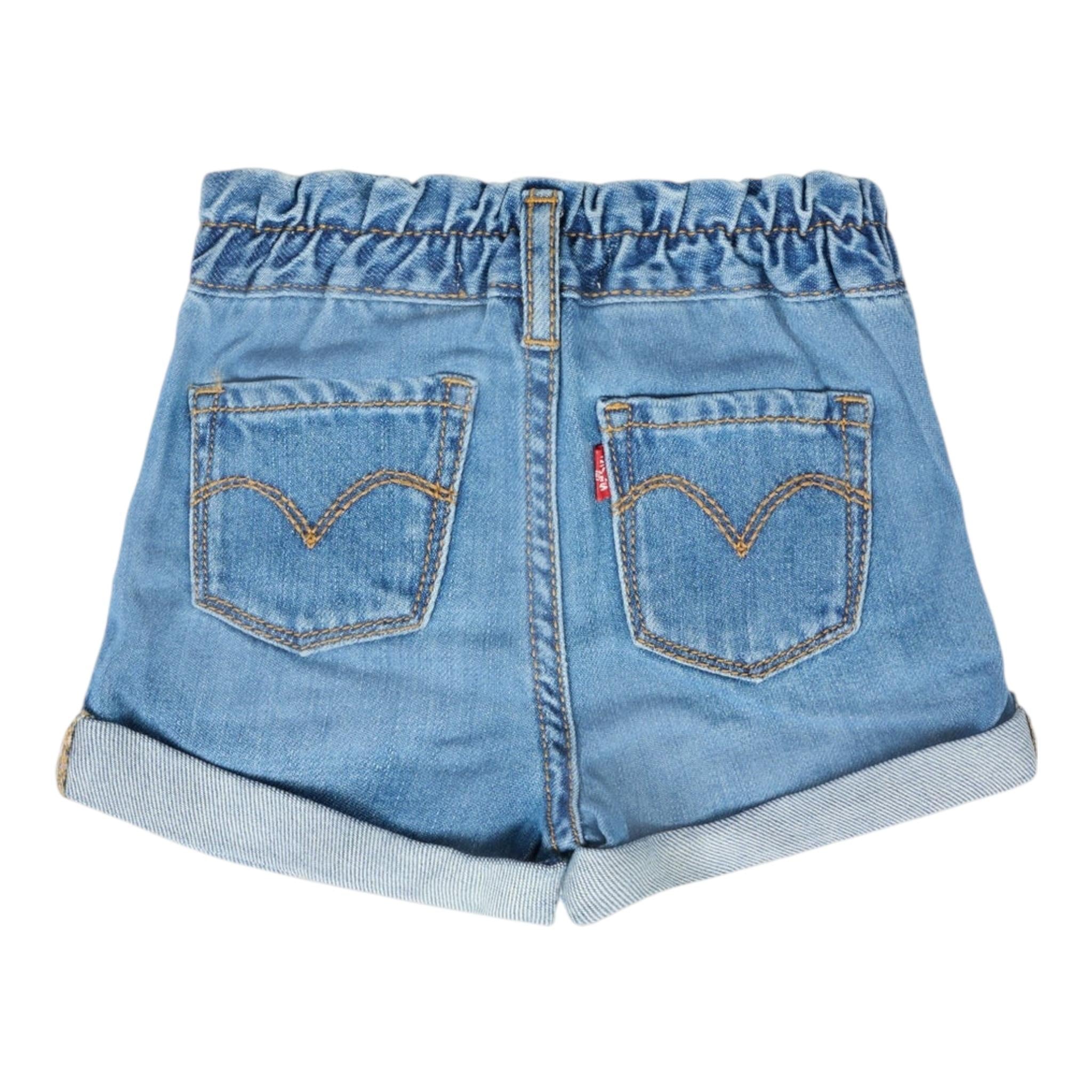 Levi'S Short In Denim Tinta Unita con Elastico In Vita per Neonata 1EM255 BLU LEVI'S 