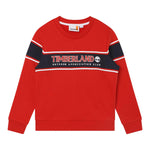 TIMBERLAND felpa chiusa girocollo tinta unita con logo Rosso per Bambino T25U57 ROSSO TIMBERLAND 