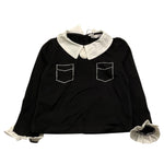 MISS GRANT shirt tinta unita con colletto in contrasto Nero per Neonata MG1150N NERO MISS GRANT 