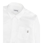 Dondup Camicia Manica Lunga Tinta Unita con Logo per Bambino DMCA039 BIANCO DONDUP 
