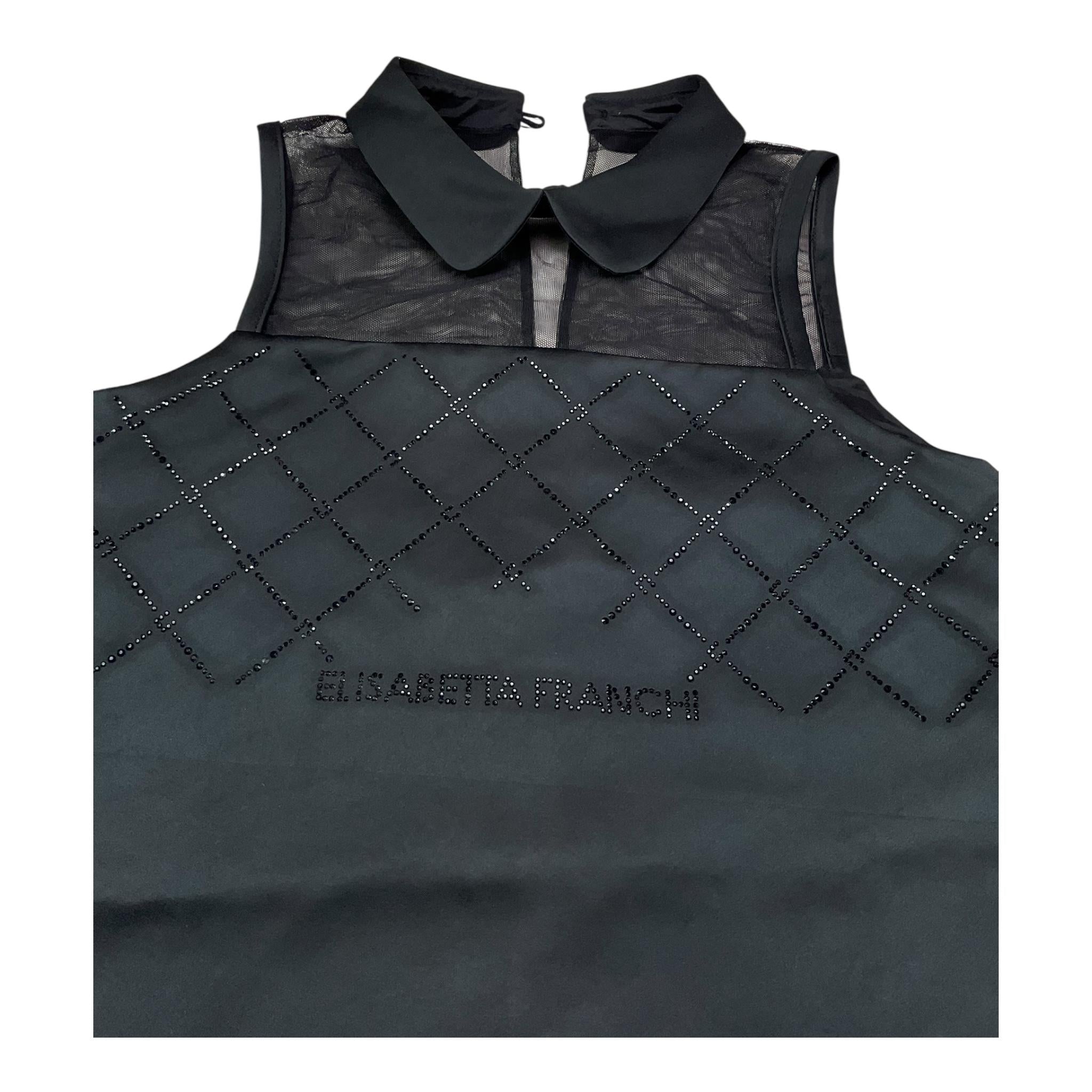 Elisabetta Franchi Abito Giromanica Tinta Unita con Brillantini per Bambina EFAB618 NERO ELISABETTA FRANCHI 