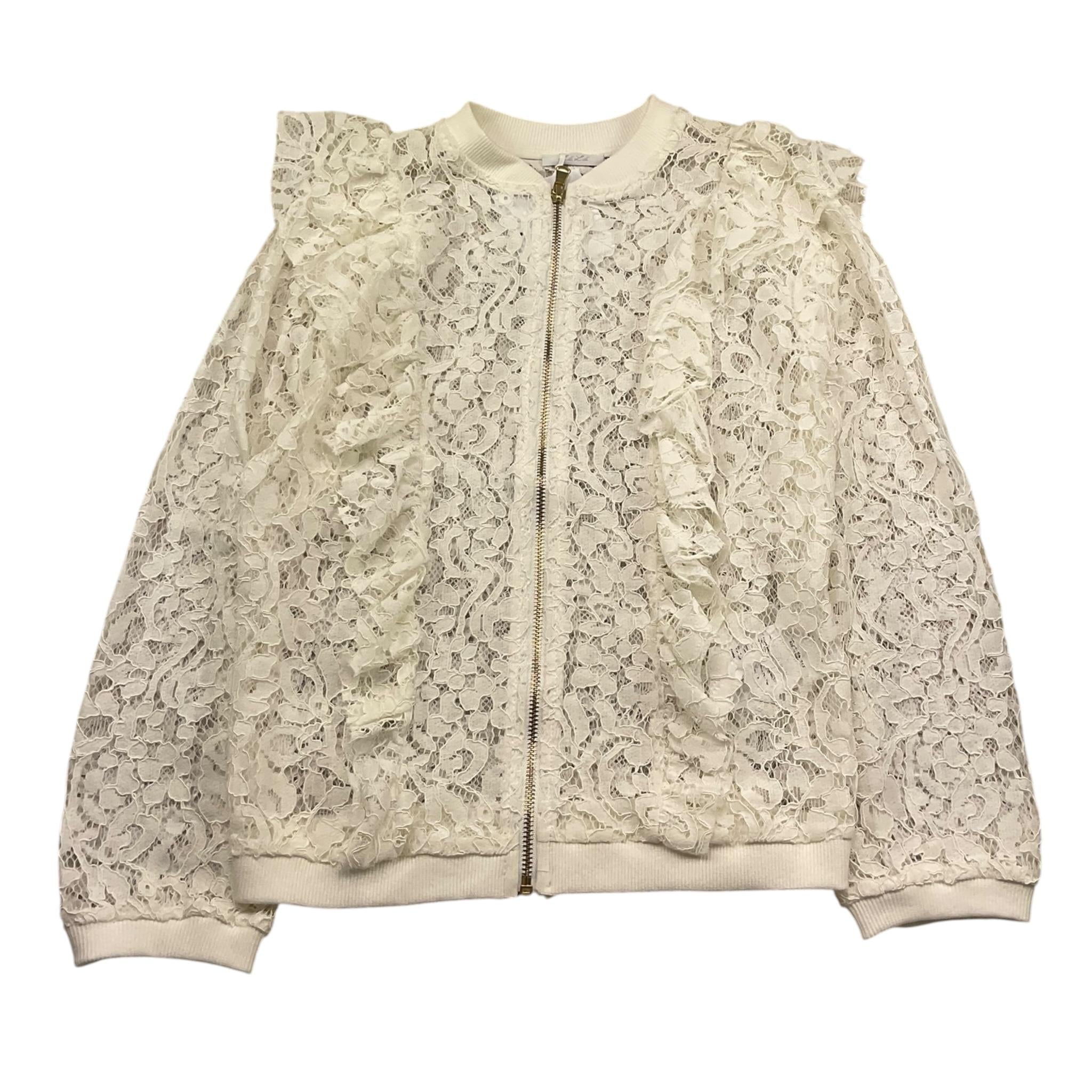 Lu Lu By Miss Grant Giubbino con Zip Tinta Unita Ricamato per Bambina LL0224 BIANCO LU LU BY MISS GRANT 