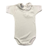 Babidu Body Mezza Manica Tinta Unita Con Colletto Bianco Per Neonato