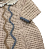 MARLU' tutina tinta unita in maglia con colletto Beige per Neonato IG6310 BEIGE MARLU' 