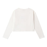 SARABANDA shirt girocollo tinta unita con stampa in contrasto Bianco per Bambina 0A612 BIANCO SARABANDA 