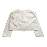 Fracomina Giubbino Crop Tinta Unita con Ricami per Bambina FM0574 BIANCO FRACOMINA 