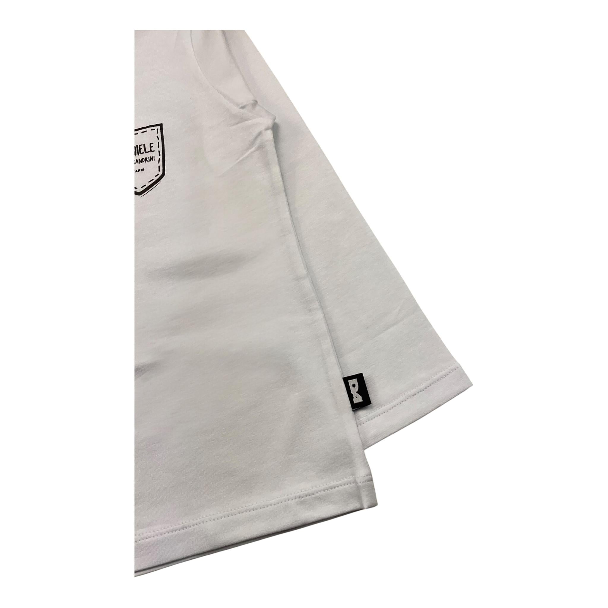 DANIELE ALESSANDRINI shirt girocollo tinta unita con stampa Bianco per Neonato 1291M00061XX BIANCO DANIELE ALESSANDRINI 