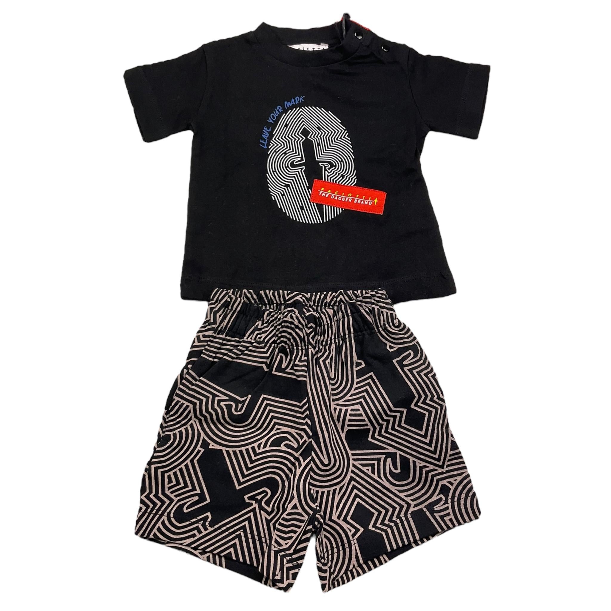 Cesare Paciotti Completo 2 Pezzi T-Shirt-Bermuda per Neonato COMP5122B NERO CESARE PACIOTTI 