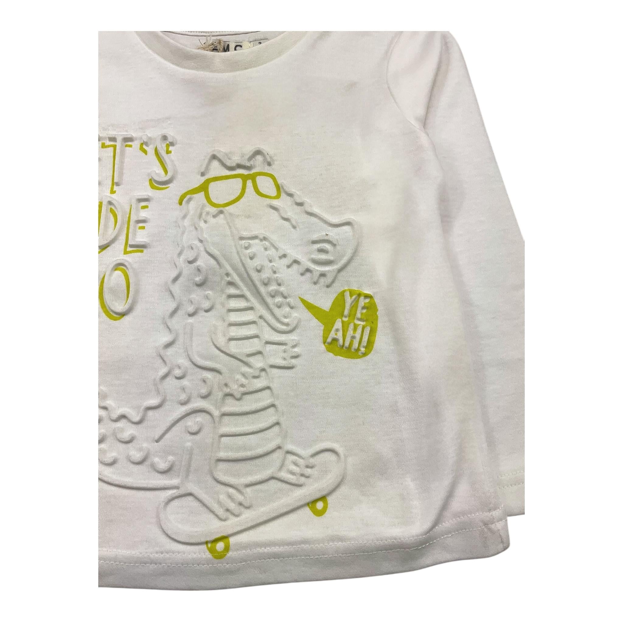 EMC shirt gircollo tinta unita con stampa Bianco per Bambino BX2315 BIANCO EMC 