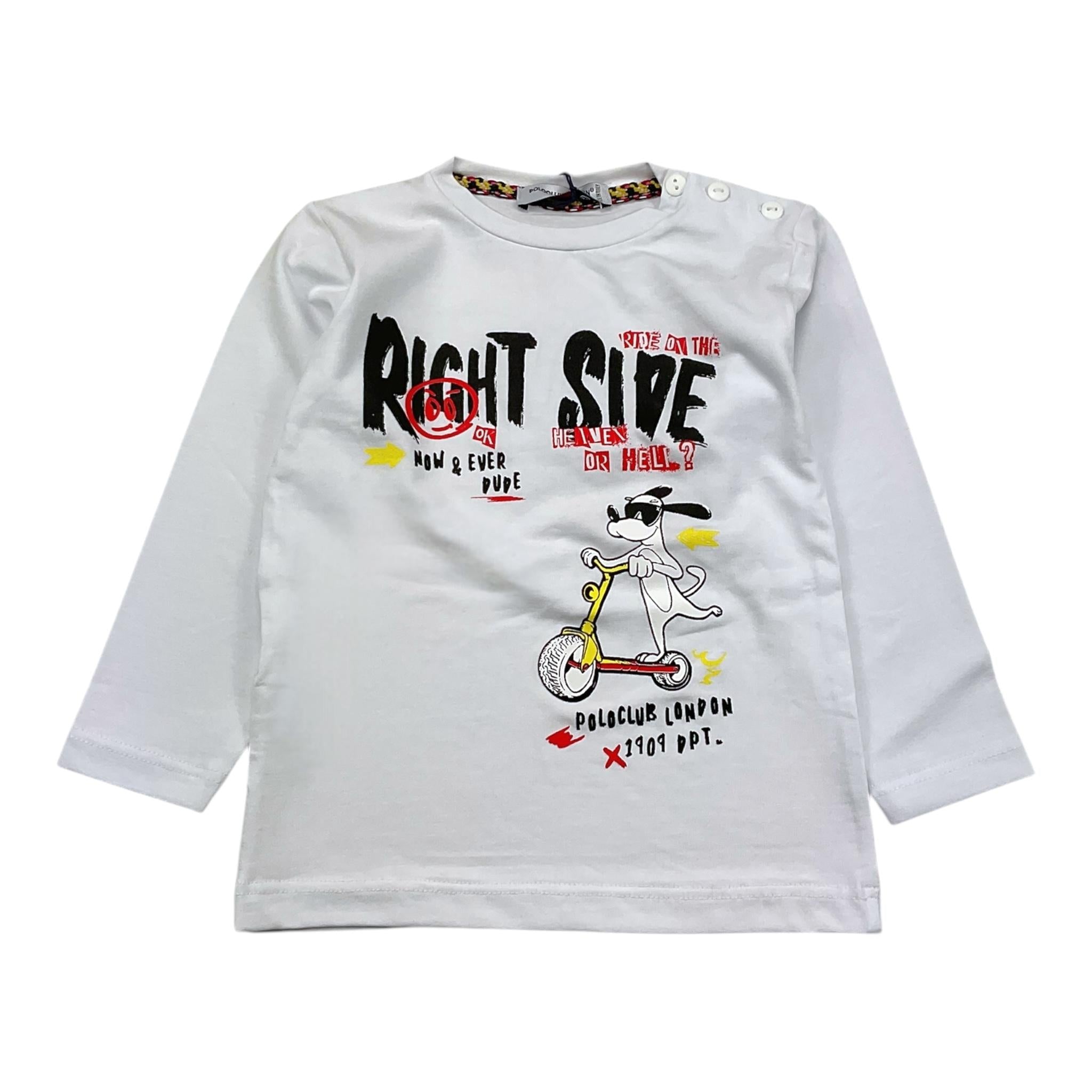 POLO CLUB LONDON shirt girocollo tinta unita con stampa Bianco per Bambino 242115J BIANCO POLO CLUB LONDON 