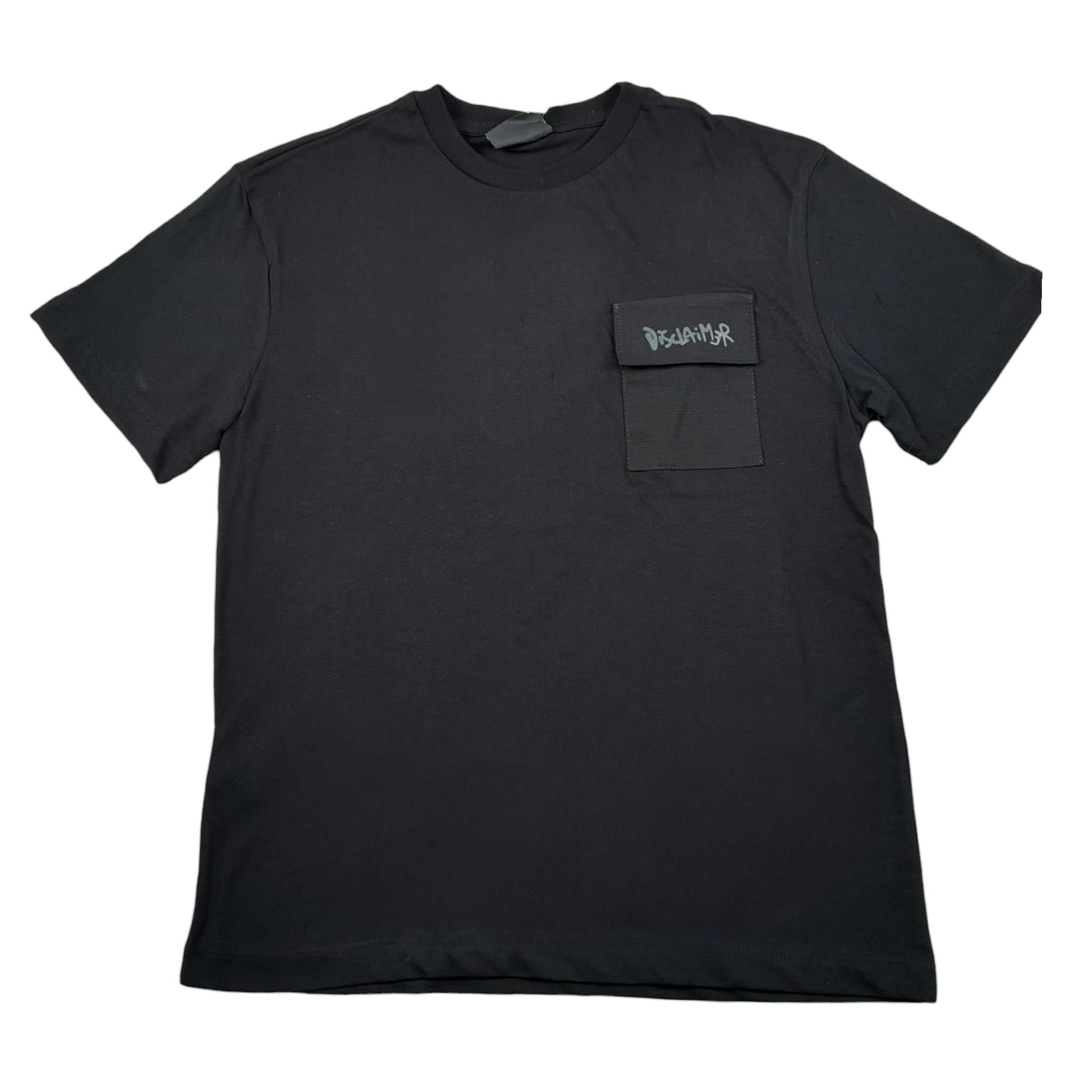 Disclaimer T-Shirt Girocollo Tinta Unita con Taschino per Bambino 25EDK58460 NERO DISCLAIMER 