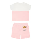 Moschino Completo 2 Pezzi T-Shirt-Bermuda Bicolore per Neonata MUG01FA ROSA MOSCHINO 