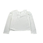 Gaialuna Camicia Tinta Unita con Balze per Bambina G2294 BIANCO GAIALUNA 