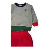 TRUSSARDI completo 2 pezzi felpa-panalone bicolore Grigio/rosso per Neonato TIA25042CF GRIGIO/ROSSO TRUSSARDI 