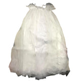 Ermanno Scervino White Plain Tulle Sleeveless Dress For Girls
