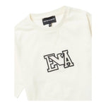 Emporio Armani T-Shirt Girocollo Tinta Unita con Logo per Bambina 3D4TJ6 PANNA EMPORIO ARMANI 