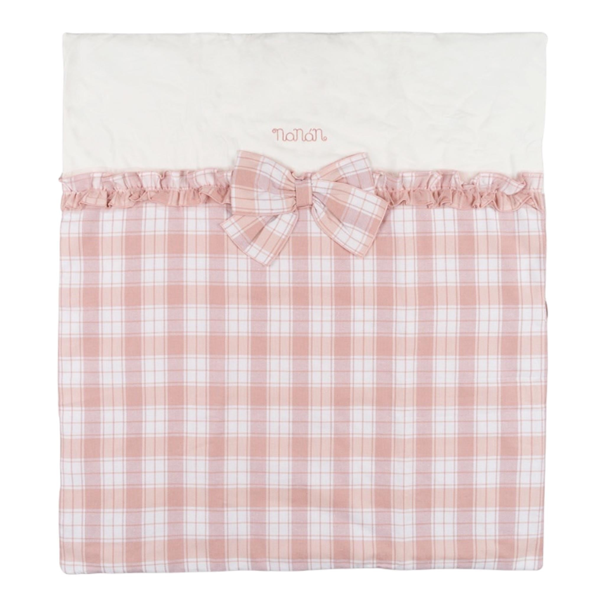 NANAN coperta bicolore con stampa scozzese Bianco/rosa per Neonata I24497R BIANCO/ROSA NANAN 