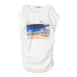 Liu Jo Solid Color Crew Neck T-Shirt With Contrast Print White For Girls