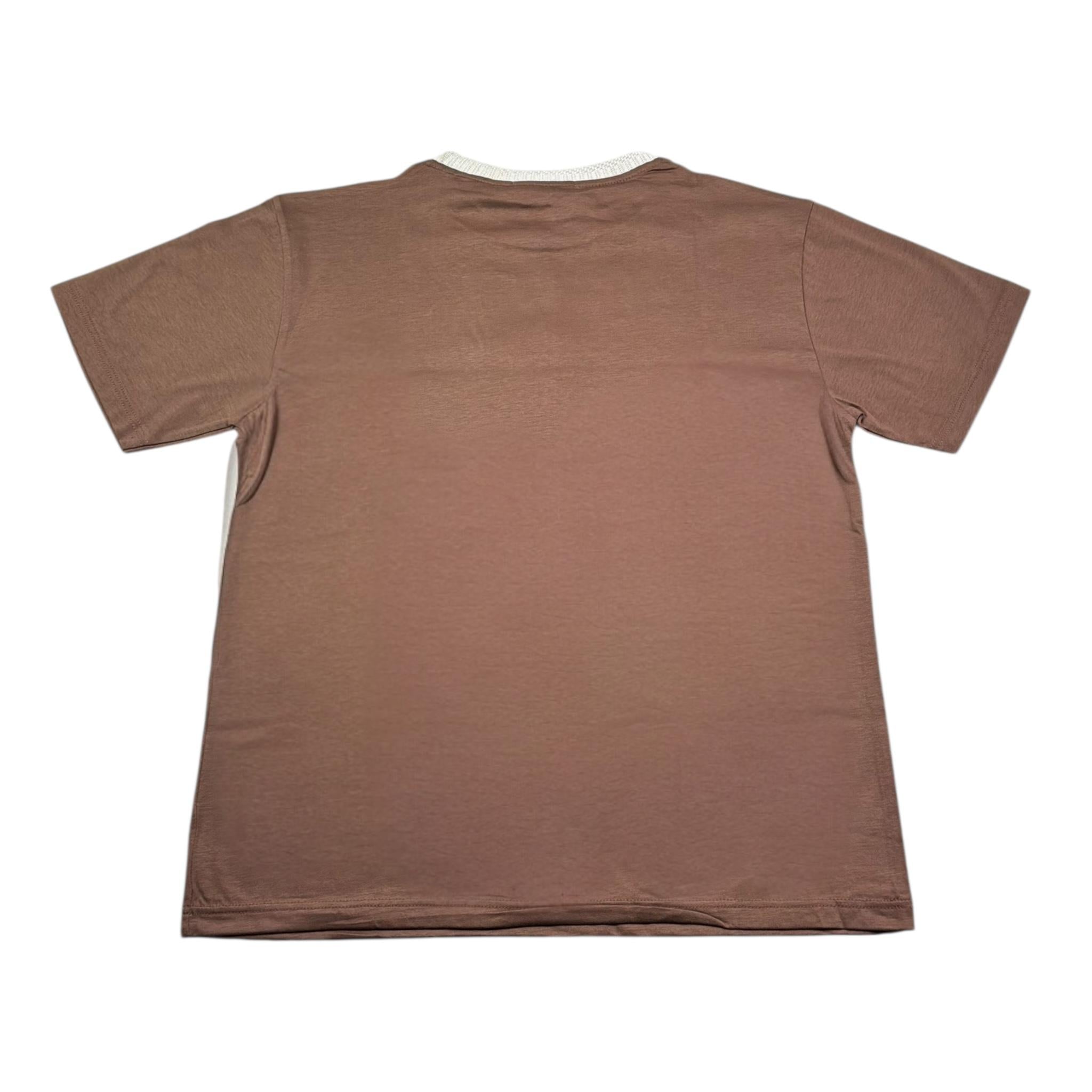 Manuel Ritz T-Shirt Girocollo Tinta Unita per Bambino MR3050 MARRONE MANUEL RITZ 