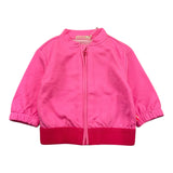 Billieblush Solid Color Crewneck Zip Up Sweatshirt Fuchsia for Baby Girls