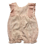 Babidu Baby Girl Solid Color Floral Printed Sleeveless Romper Pink
