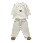 BARCELLINO completo 2pz tinta unita maglia-pantalone Bianco per Neonata DUJE BIANCO BARCELLINO 