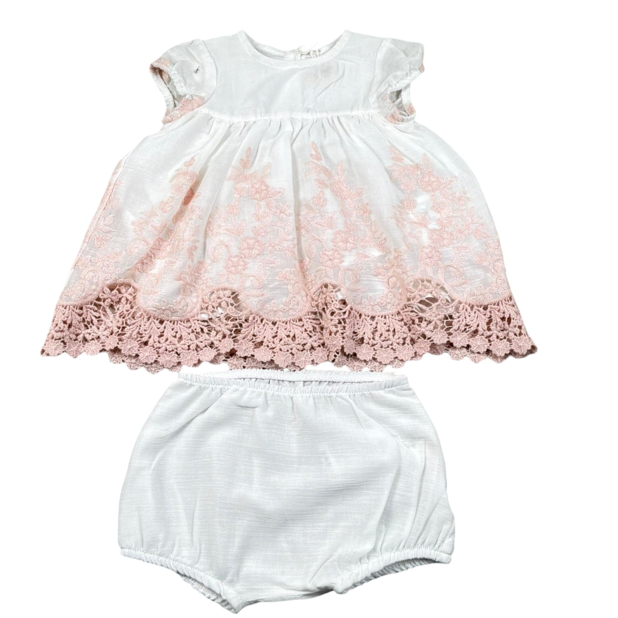 Caffe' D'Orzo Completo Tinta Unita Camicia-Coulotte per Neonata ZW1031 BIANCO CAFFE' D'ORZO 