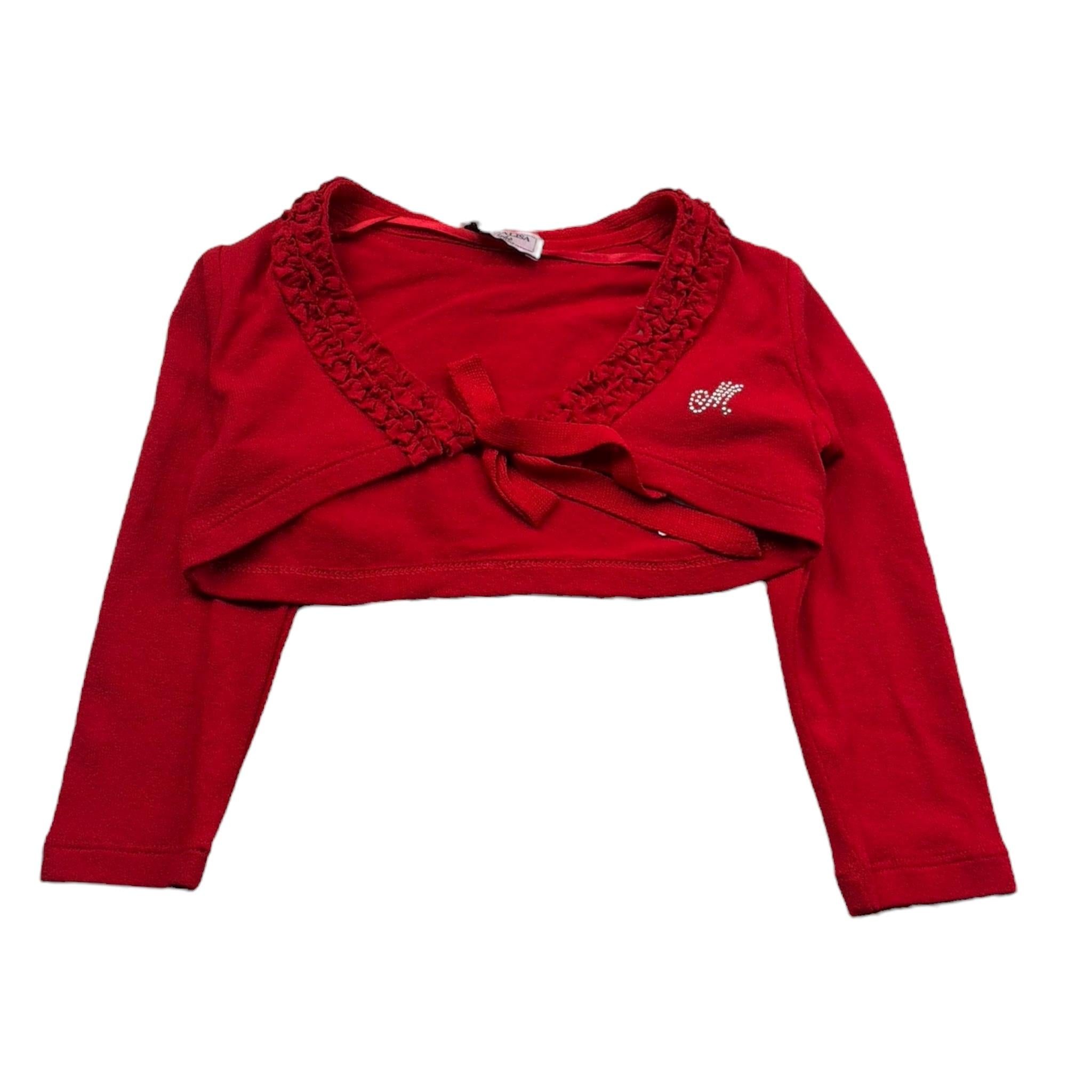 Monnalisa Coprispalle Tinta Unita con Brillantini per Neonata 311803 ROSSO MONNALISA 