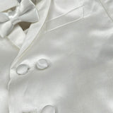 Valentino Minale Completo 5 Pezzi Giacca-Camicia-Gilet-Papillin-Pantalone per Neonato FM31071 BIANCO VALENTINO MINALE 