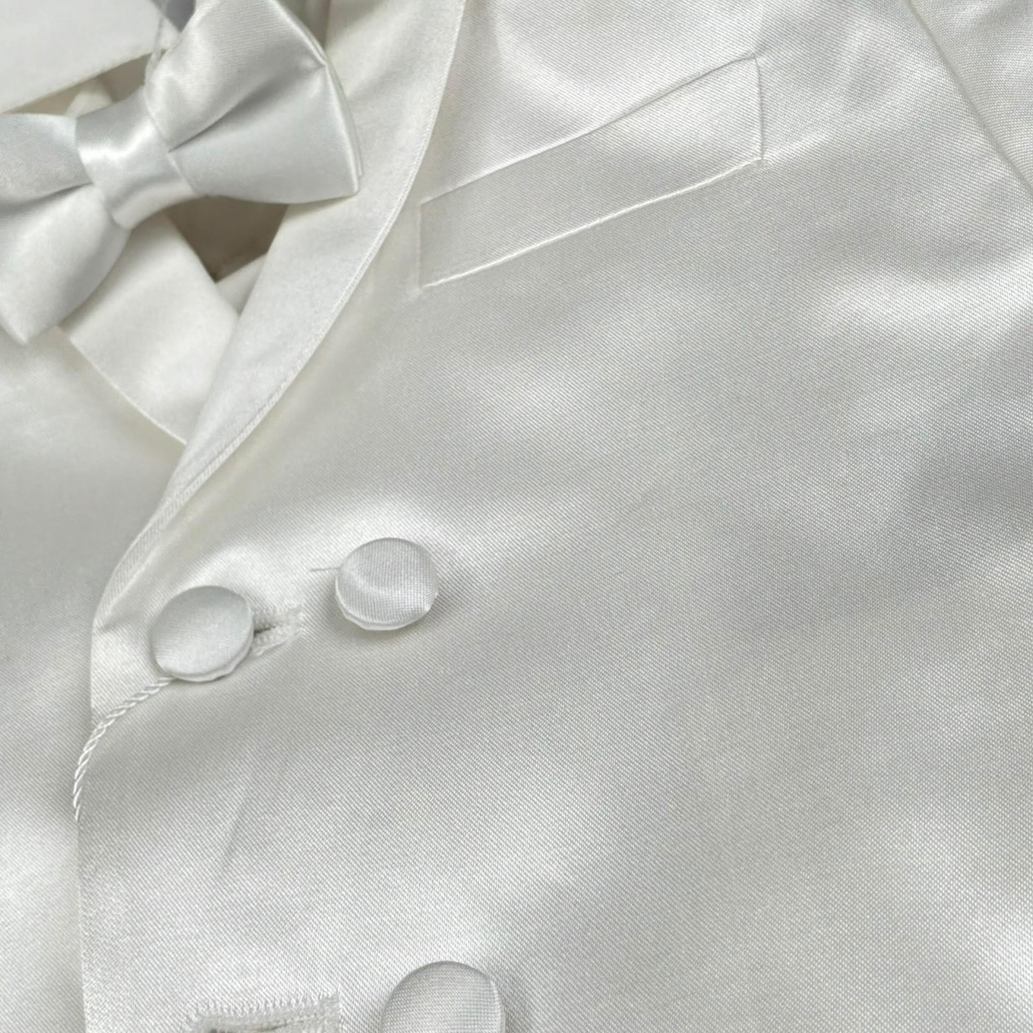 Valentino Minale Completo 5 Pezzi Giacca-Camicia-Gilet-Papillin-Pantalone per Neonato FM31071 BIANCO VALENTINO MINALE 