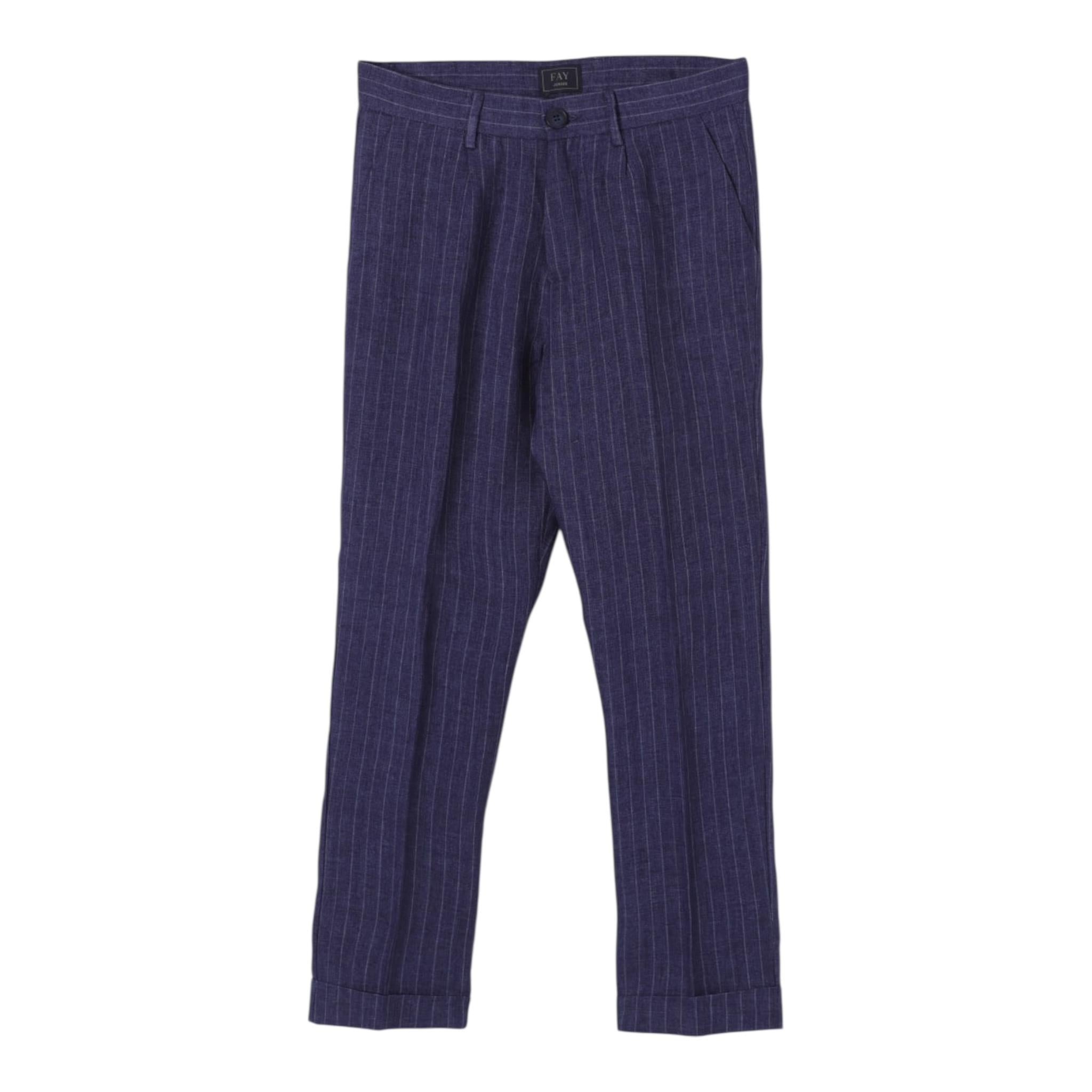 Fay Pantalone Tinta Unita con Fantasia A Righe per Neonato FW6Q21N BLU FAY 