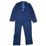 Carlo Pignatelli 4 Piece Suit Jacket-Waistcoat-Pants-Tie Blue For Boys
