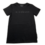 JOHN RICHMOND t-shirt girocollo tinta unita con stampa logo Nero per Bambino RBA2500TS NERO JOHN RICHMOND 