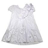 Monnalisa Solid Color Dress Half Sleeve With Ruffles White For Girls