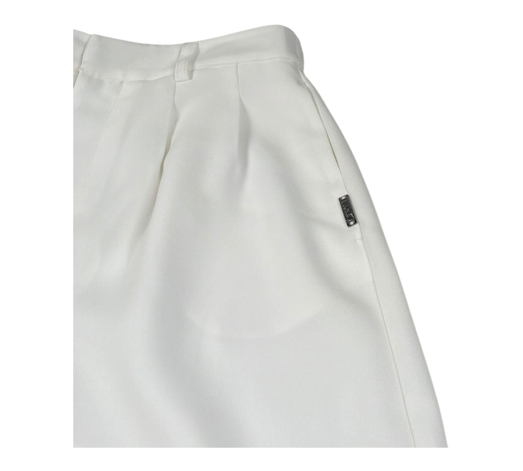 Liu Jo Pantalone Tinta Unita Moodello A Palazzo per Bambina GA5032X BIANCO LIU JO 