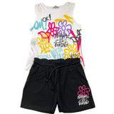 Yours Girl Complete Tank-Short Two-Tone Black/White For Girls