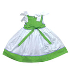 Ilfarobimbi Abito Tinta Unita Giromanica con Fiocchi per Bambina IFB50585J VERDE ILFAROBIMBI 