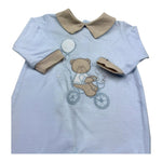 Isabel & Martinez Tutina Manica Lunga Tinta Unita con Ricami per Neonato IM25N478 AZZURRO ISABEL & MARTINEZ 