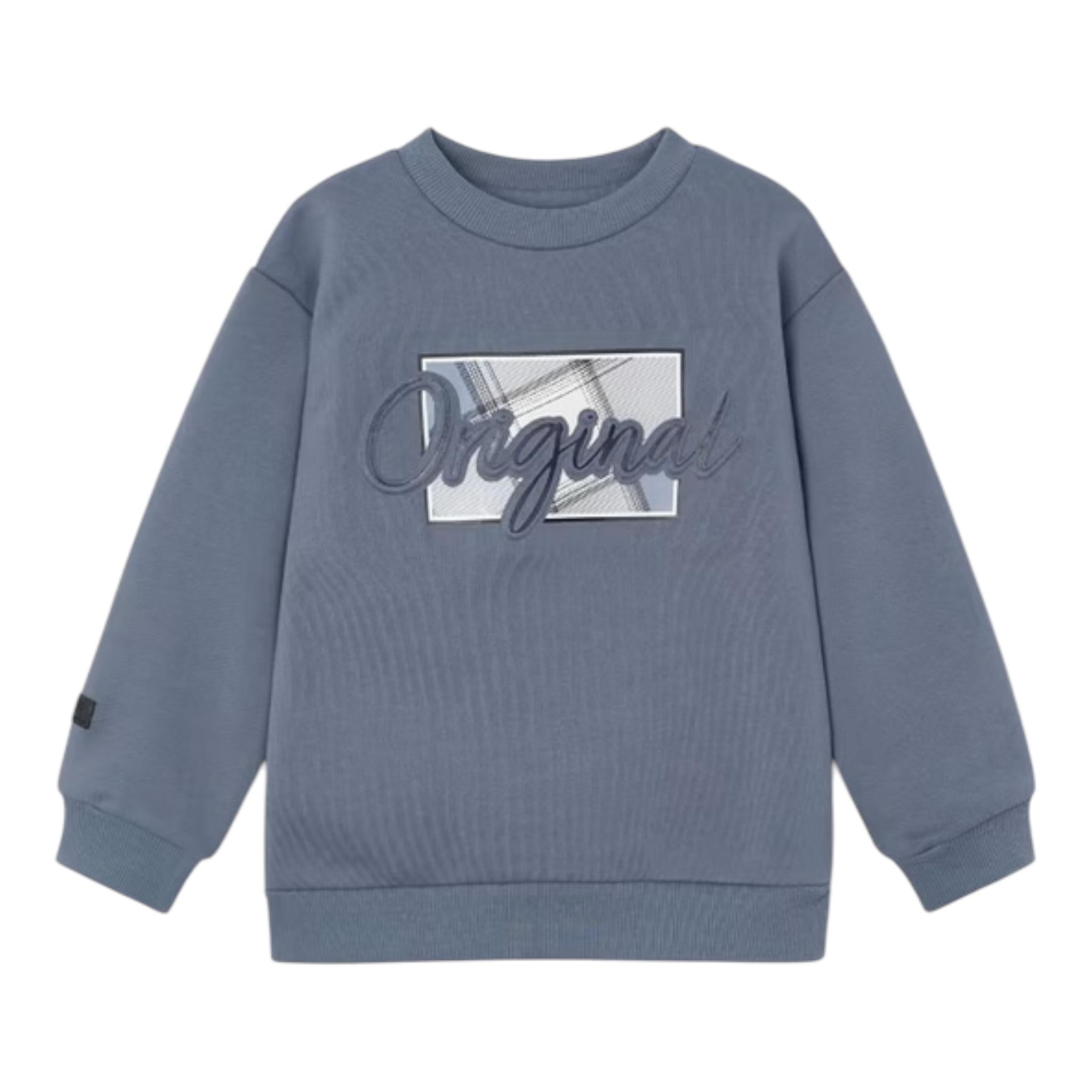 MAYORAL felpa tinta unita girocollo con stampa Azzurro per Bambino 4452 AZZURRO MAYORAL 