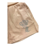Juicy Couture Solid Color Suede Shorts with Pink Glitter for Girls
