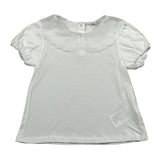 M+E' T-Shirt tinta unita con Colletto Bianco per Bambina UE1773XX BIANCO M+E' 