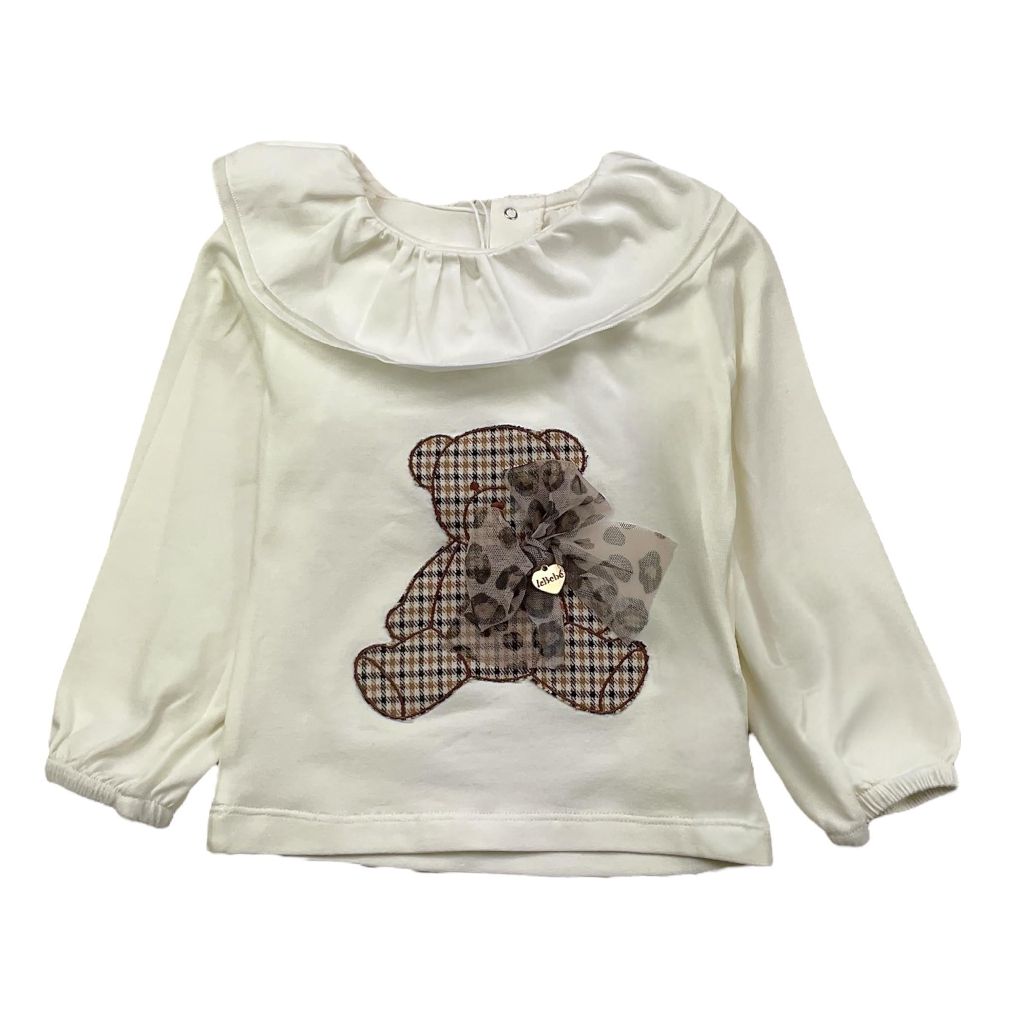 LE BEBE' shirt tinta unita con colletto e stampa Bianco per Neonata LBG6101 BIANCO LE BEBE' 