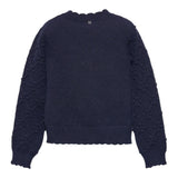 ABEL & LULA maglia girocollo tinta unita con ricami Blu per Bambina 5826 BLU ABEL & LULA 