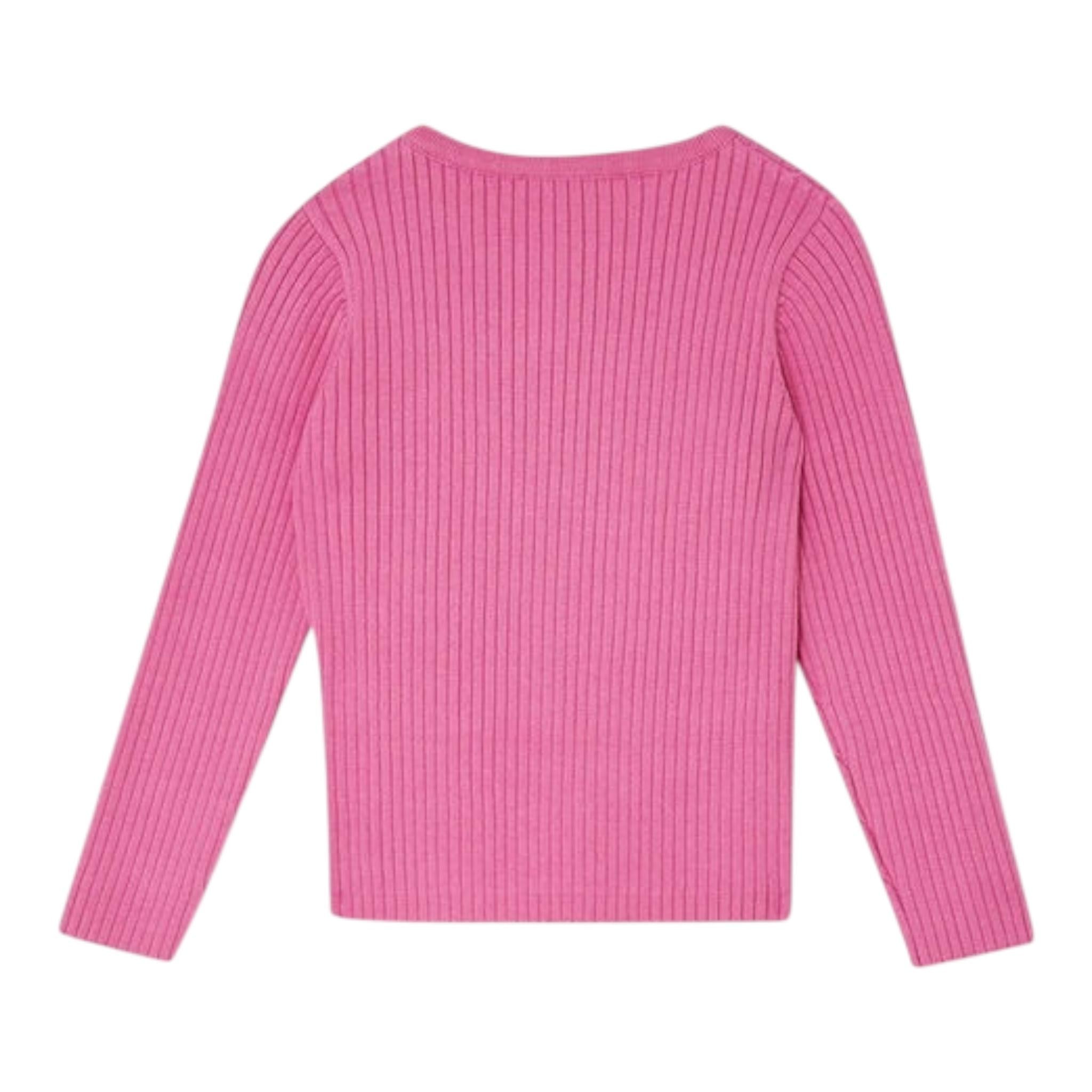 LIU JO cardigan tinta unita con applicazioni fiocchi Rosa per Bambina KF4038XX ROSA LIU JO 