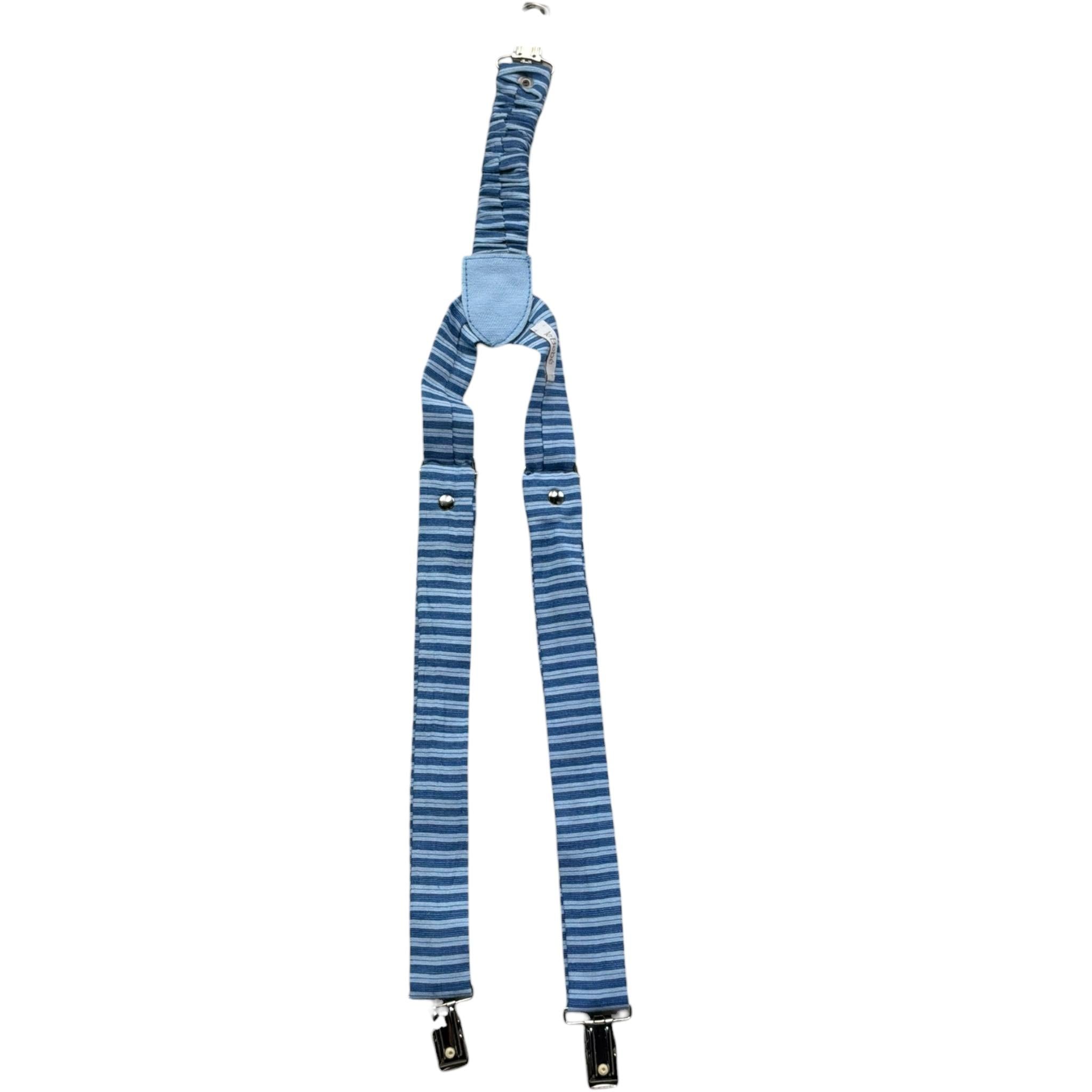 Le Bebe' Bretelle Tinta Unita con Fantasia A Righe per Neonato LBB5361 BLU LE BEBE' 