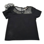 Please T-Shirt Tinta Unita Velata per Bambina MB30032G73X NERO PLEASE 