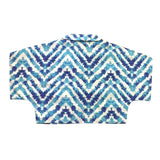 Janice Plain White Pattern Crop Shirt For Girls
