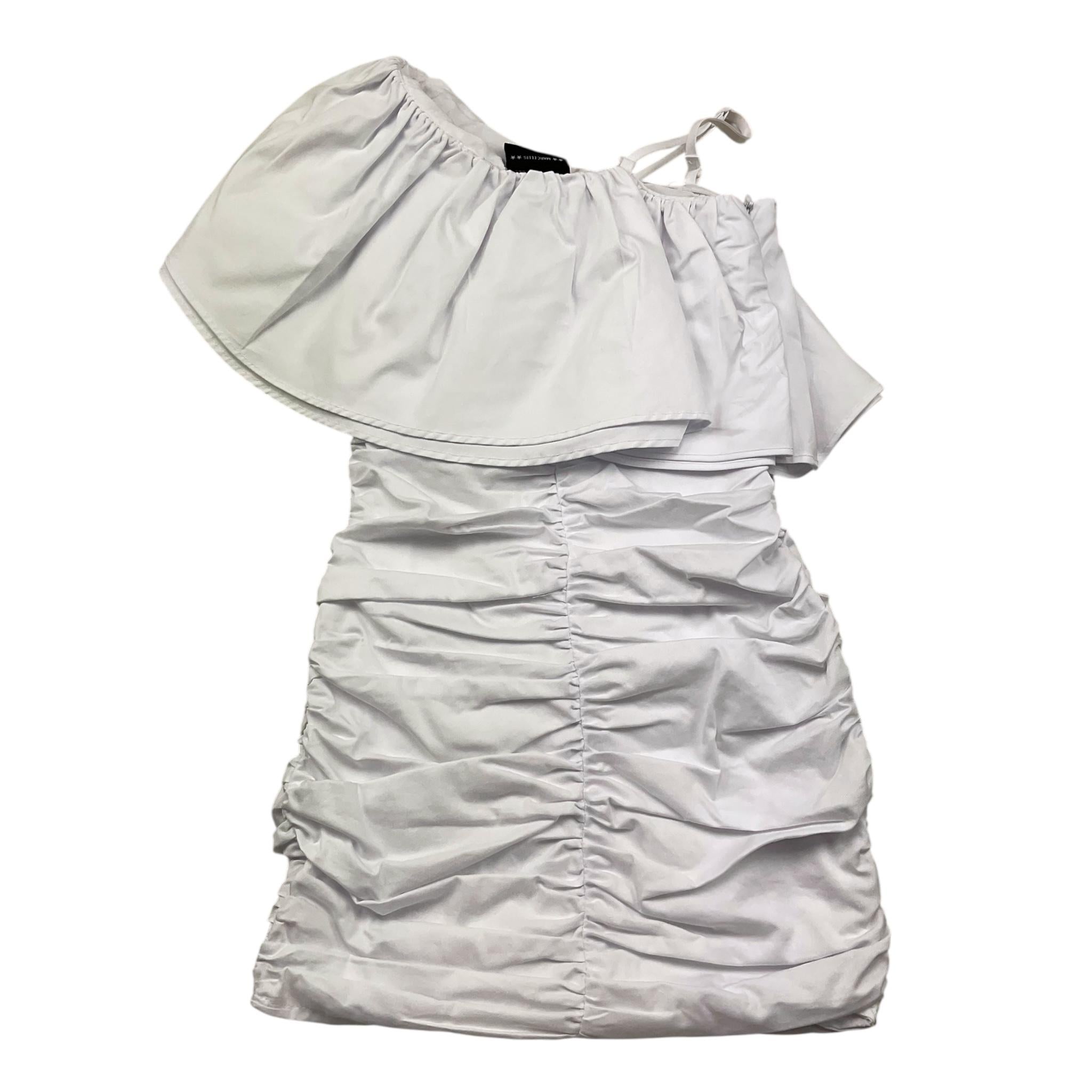 Marc Ellis Abito Monospalla Tinta Unita con Logo per Bambina JMJDR01239 BIANCO MARC ELLIS 