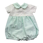 Le Bebe Pagliaccetto Mezza Manica Bicolore per Neonato LBB5421 BIANCO/VERDE ACQUA LE BEBE 
